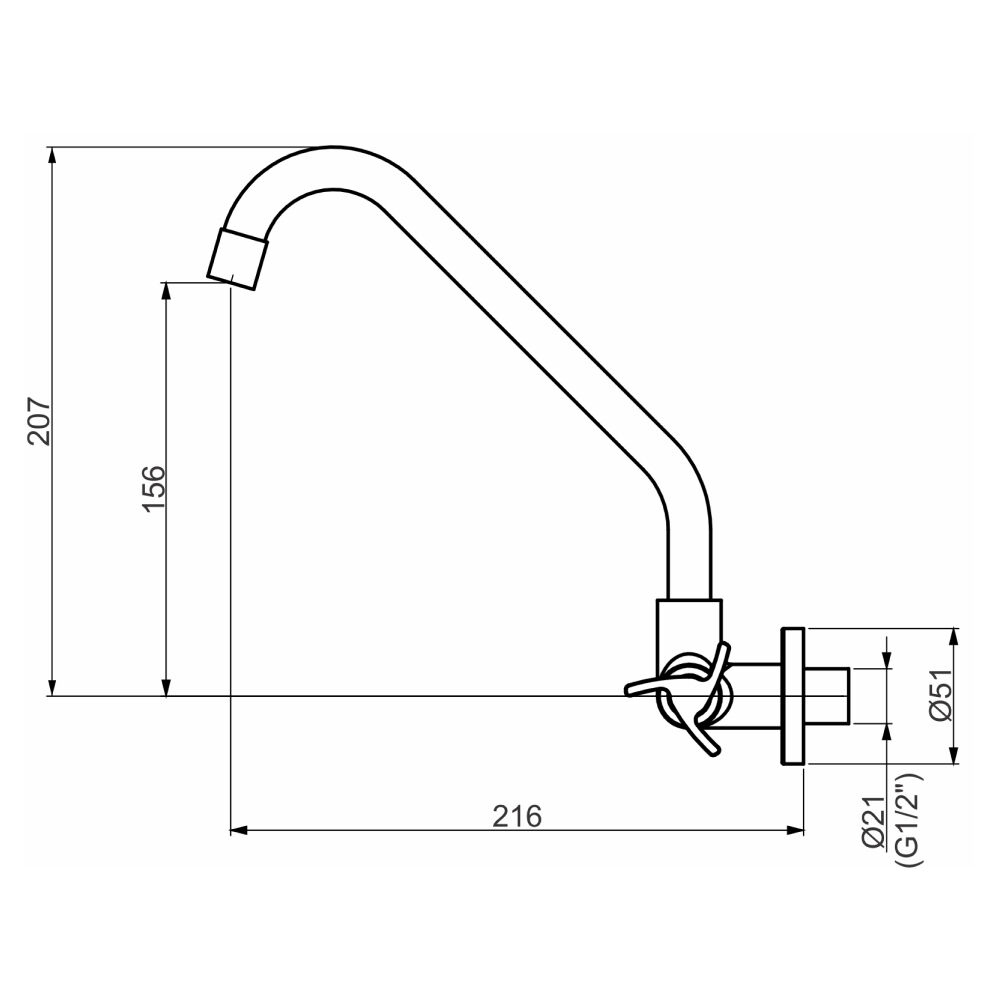 Torneira de Parede para Cozinha Likeflex Perflex