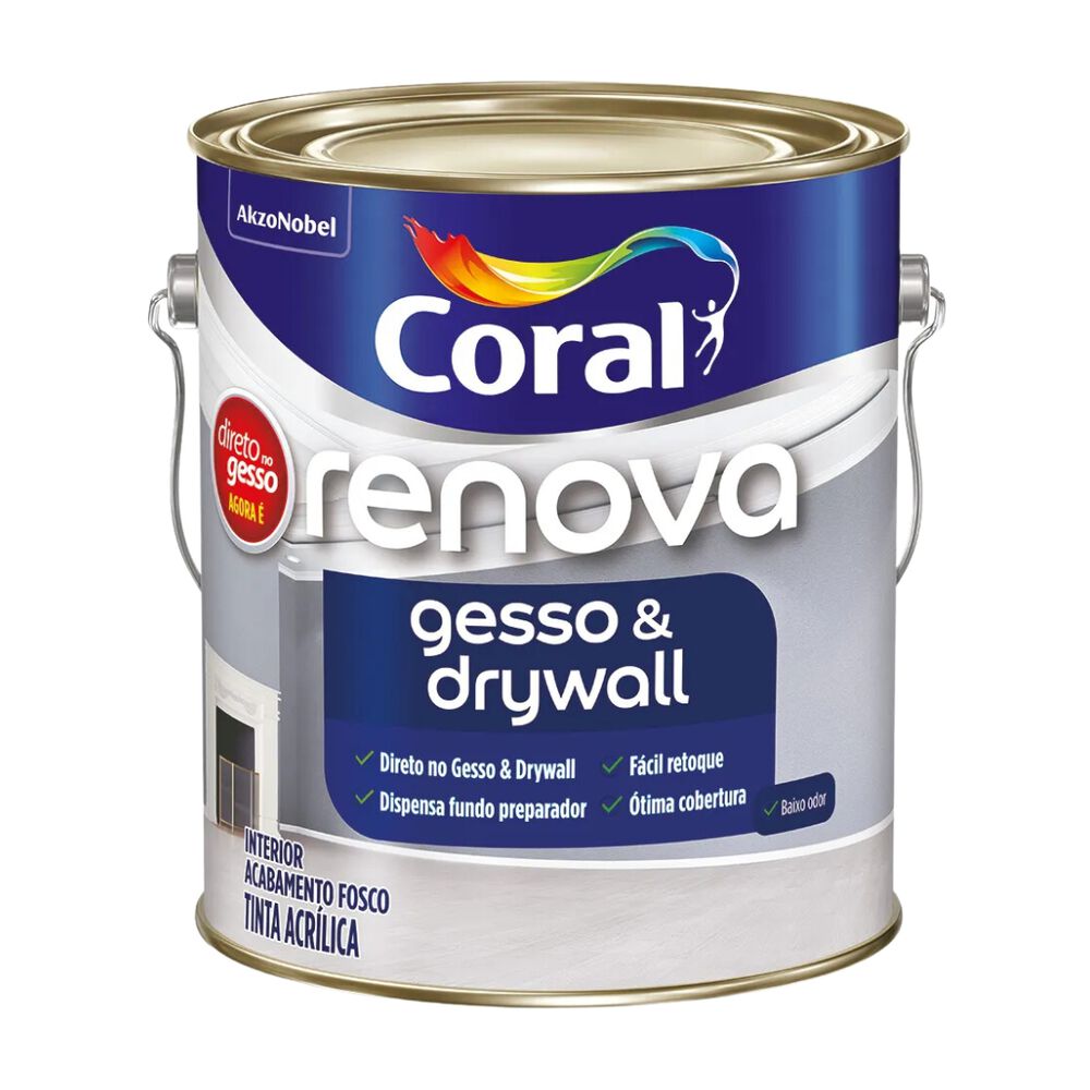 Tinta Acrílico Premium Renova Gesso & Drywall 3,6L Branco Coral