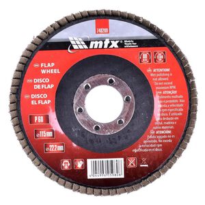 Disco de Desbaste Flap 115x22mm Gr&atilde;o 60 MTX