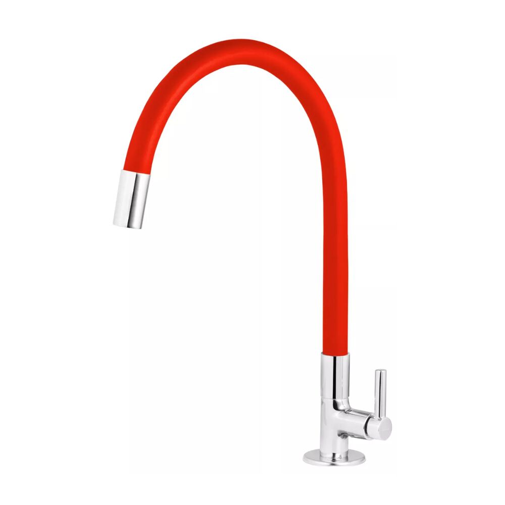 Torneira de Bancada para Cozinha Gourmet Cano Flexível C80 Vermelha Marchezan