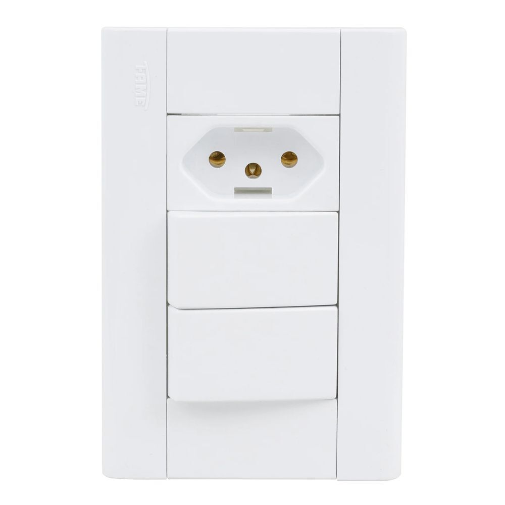 2 Interruptores Simples e Tomada 2P+T 10A/250V Modulare 1441 Fame