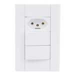 2 Interruptores Simples e Tomada 2P+T 10A/250V Modulare 1441 Fame