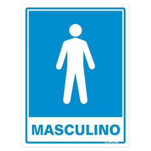 Placa de Sinalização Sanitário Masculino 15x20cm Sinalize