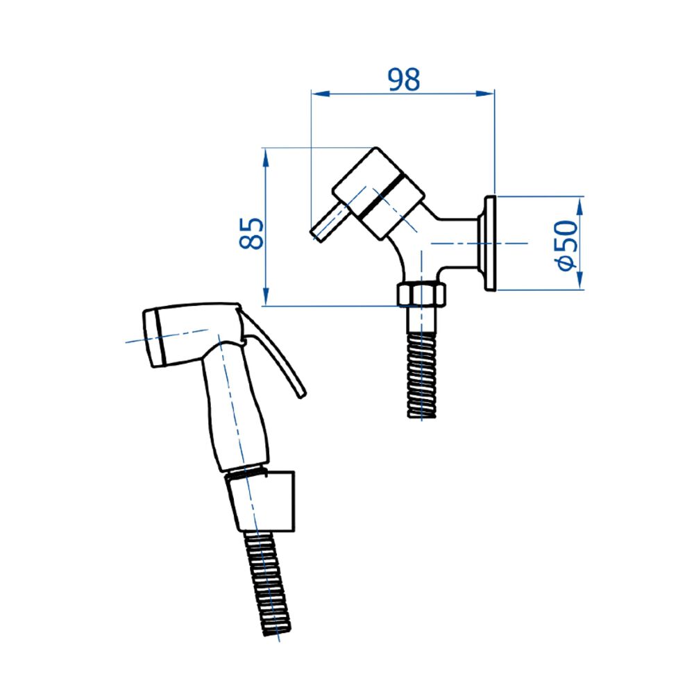 Ducha Higiênica Eva 90 Gatilho ABS Cromado Fani