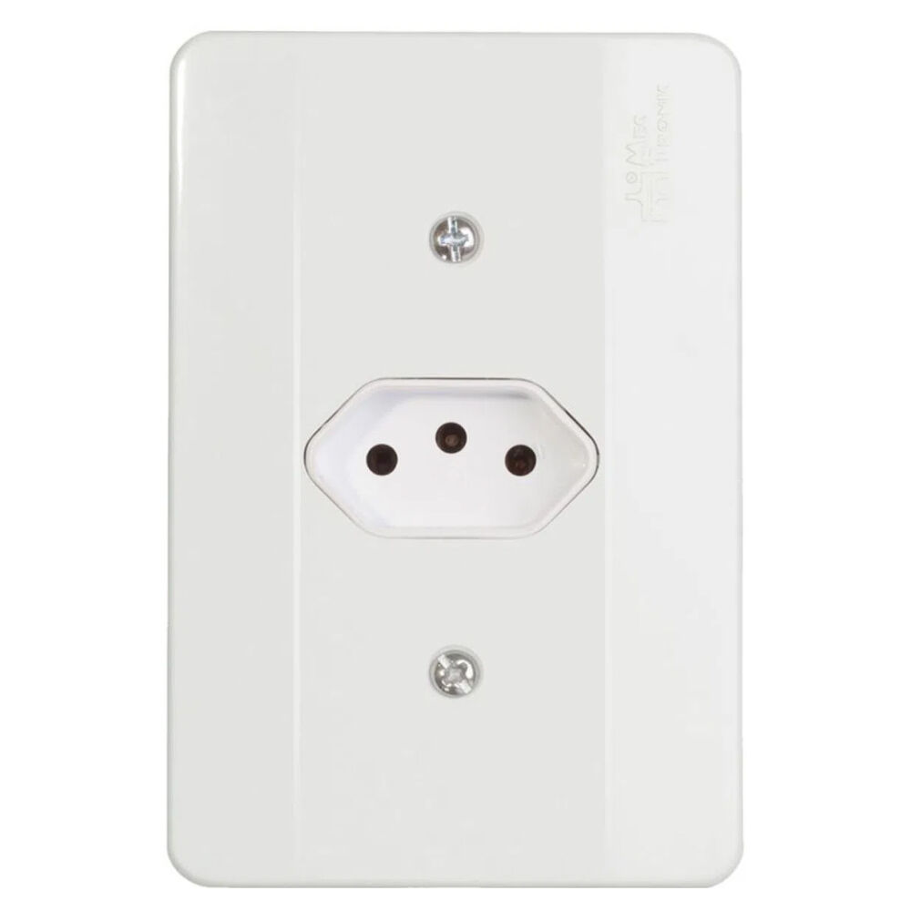 Tomada 2P+T 10A/250V Milleniun 39023 Mec-Tronic