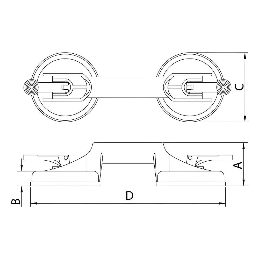Ventosa Dupla com Corpo em ABS 100 Kg Tramontina