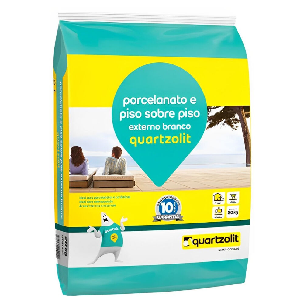 Argamassa Colante Piso Sobre Piso Externo Branco 20kg Quartzolit