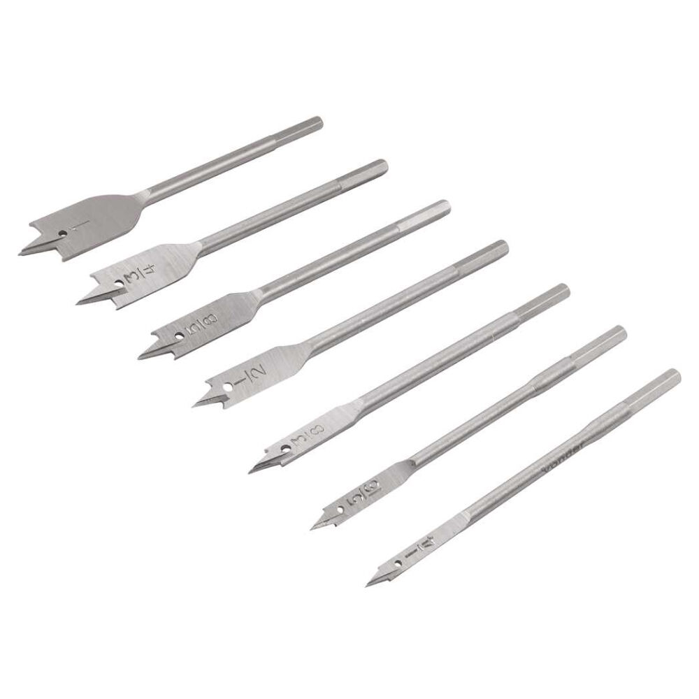 Jogo de Brocas Chatas com 7 Peças de 1/4" a 1" Vonder