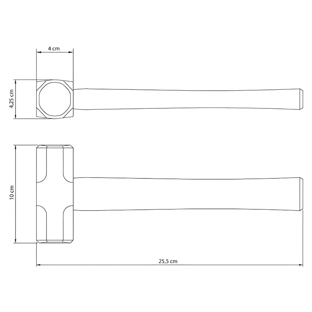 Marreta Oitavada Basic com Cabo de Madeira Tramontina