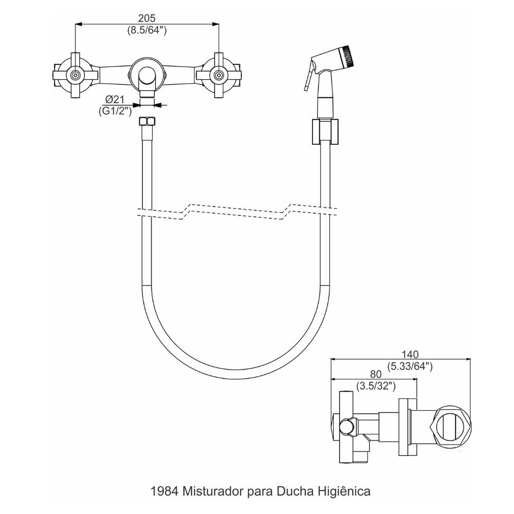 Misturador para Bidê Titânio Perflex