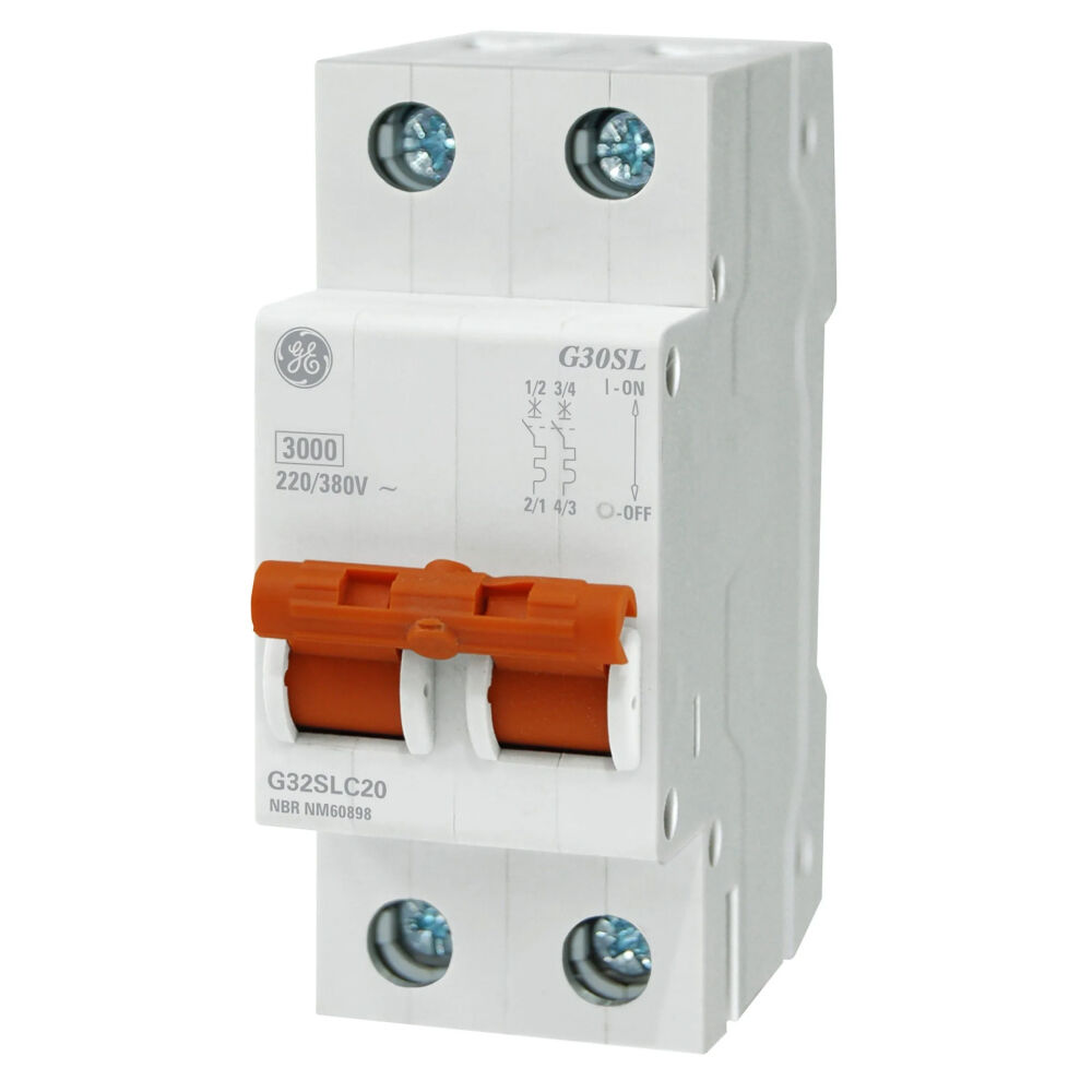 Disjuntor Residencial norma IEC 2 polos 6A 5kA 220Vca GE