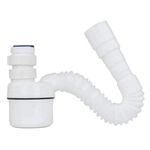 Sifão Sanfonado Universal com Copo Extensível Plástico Branco Tigre