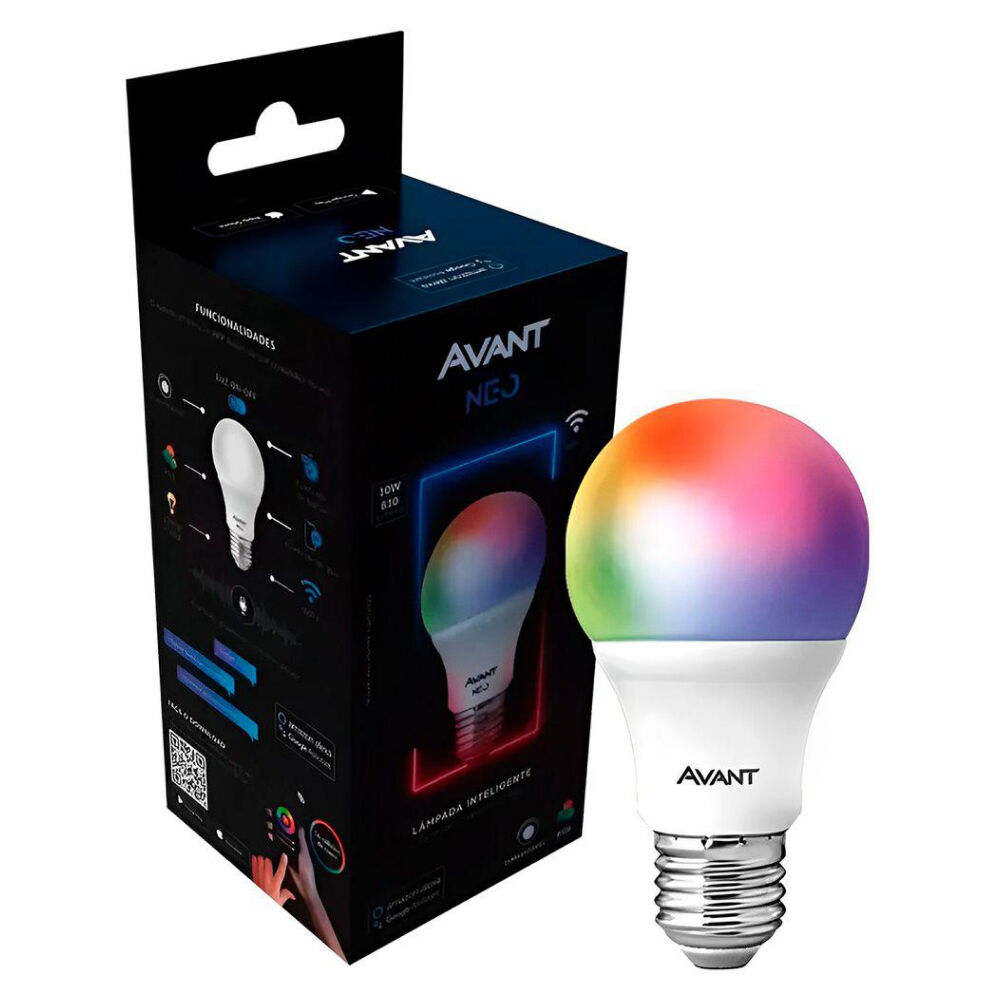 Lâmpada Inteligente LED Smart WI-FI NEO 10W RGB 2700K-6500K Bivolt Avant