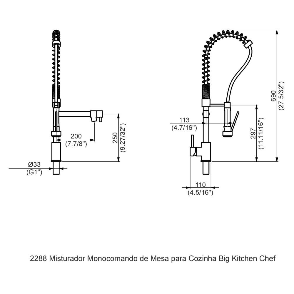 Torneira Misturador Monocomando para Cozinha Big Kitchen Perflex