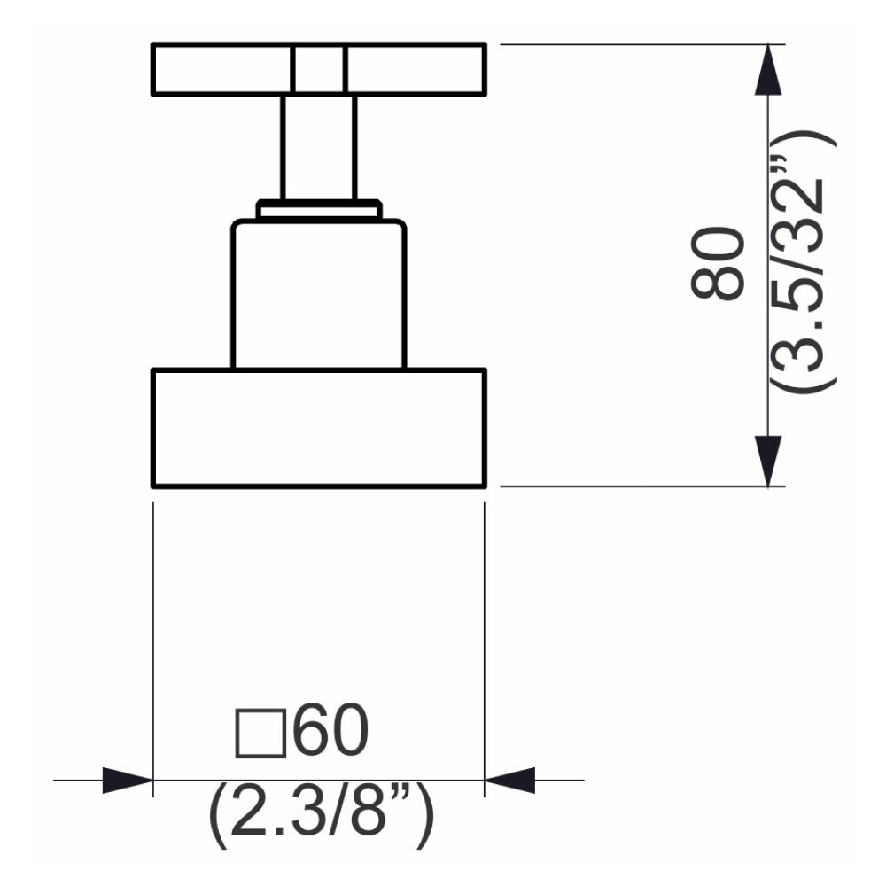 Acabamento Registro Base Docol 1/2" e 3/4" e 1" (Pequeno) New Quadra Perflex