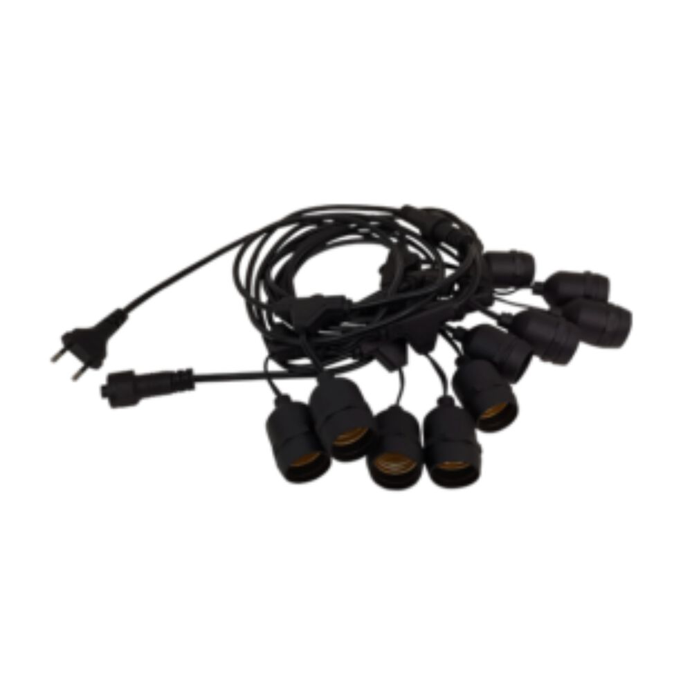 Cordão para 10 lâmpadas Cordinno 5m Preto Avant