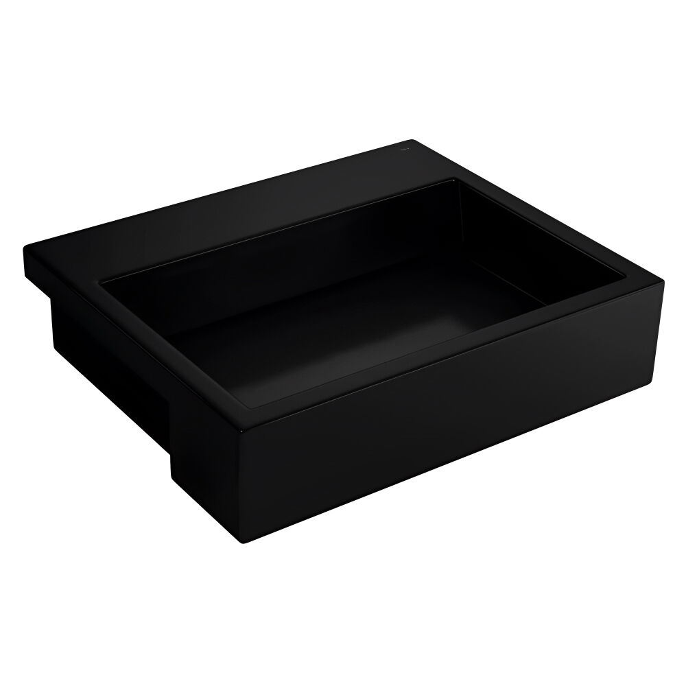 Cuba de Semi Encaixe Retangular com Mesa e Válvula Oculta Ébano Deca