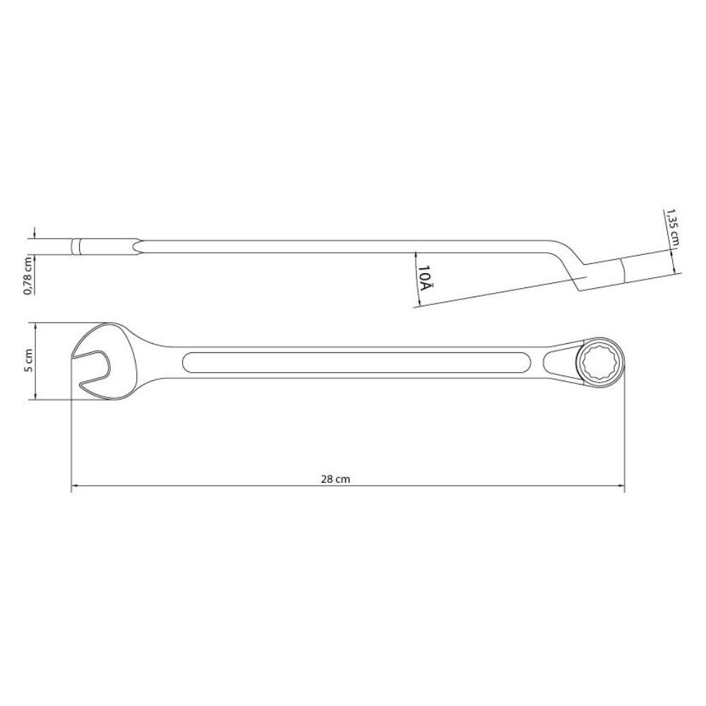 Chave Combinada 22mm com Pescoço Tramontina com Corpo Forjado em Aço Especial Cromado