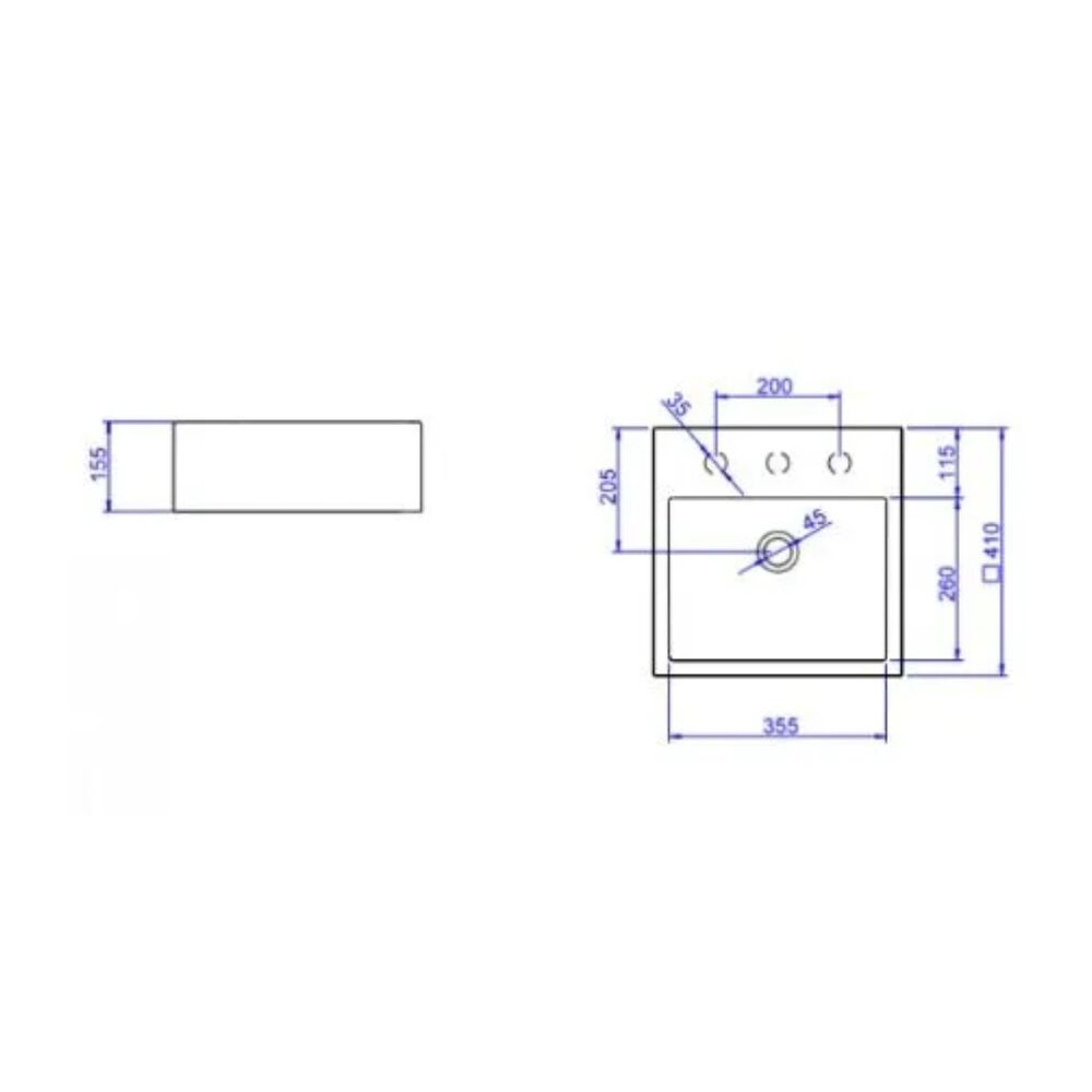 Cuba de Apoio para Lavatório Retangular 35x31,5cm Branco Addra