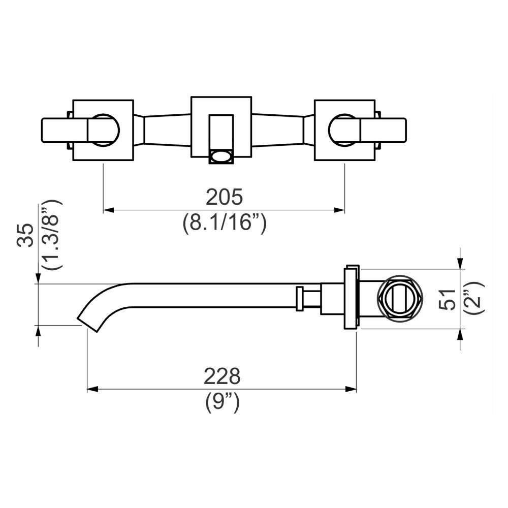 Torneira Misturador de Parede para Banheiro Trend Perflex
