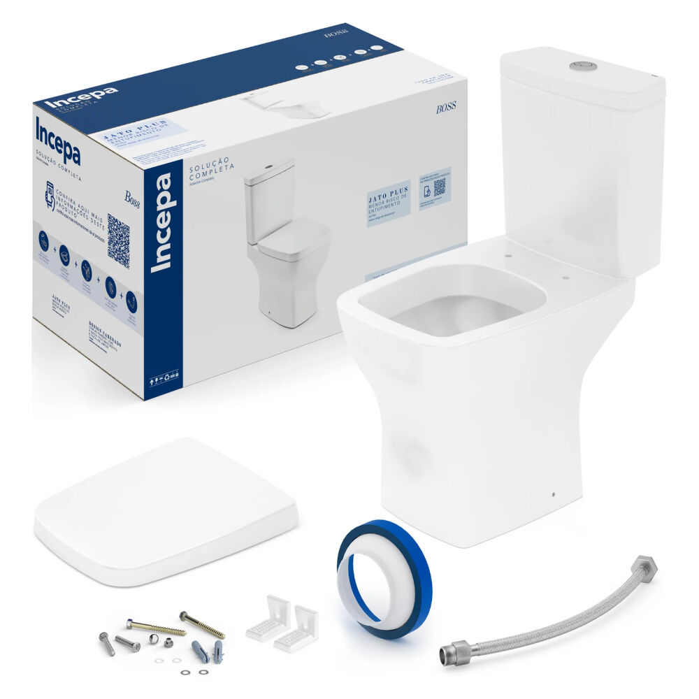 Kit Vaso Sanitário com Caixa Acoplada Boss Branco Incepa