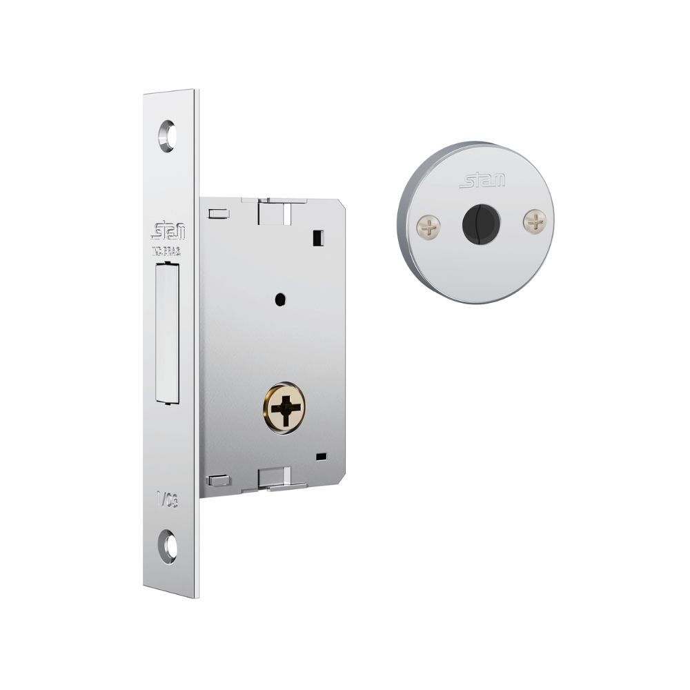 Fechadura Stam Tetra 1001 Acabamento Cromado - Espelho de Aço Inox 10810
