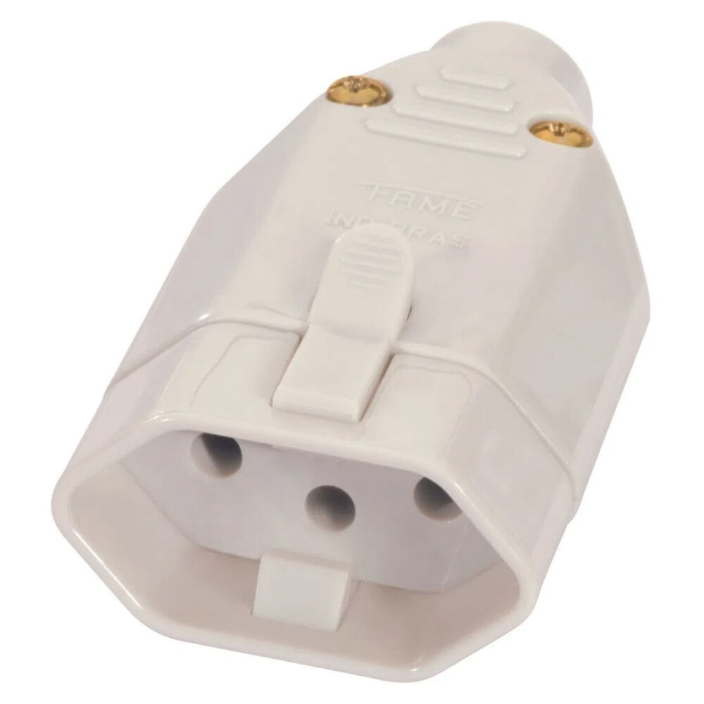 Tomada 2P+T Junção Fêmea 20A/250V Cinza Sobrepor 1728 Fame