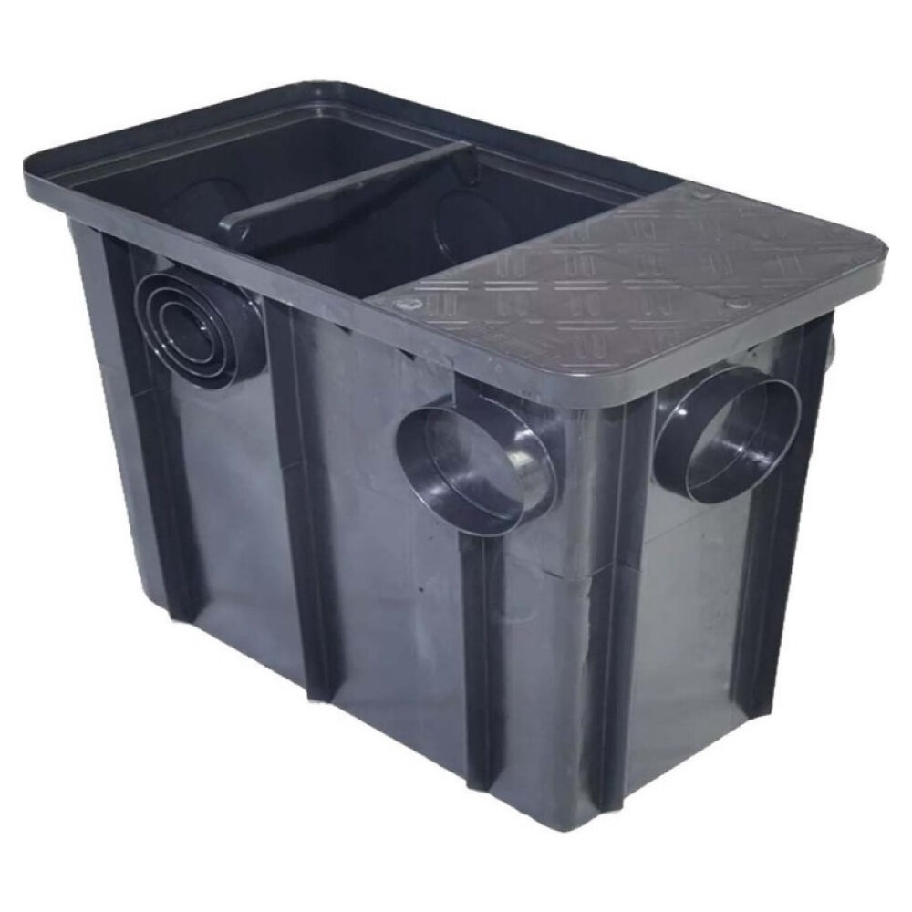 Caixa de Gordura Sifonada 52x29x48cm 50L Preta Mallton