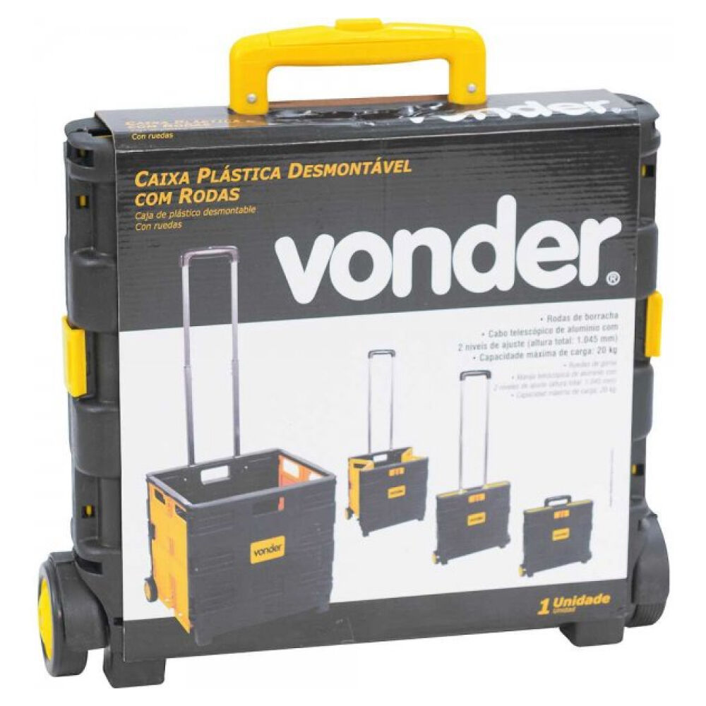 Caixa Plástica Desmontável com Rodas Vonder