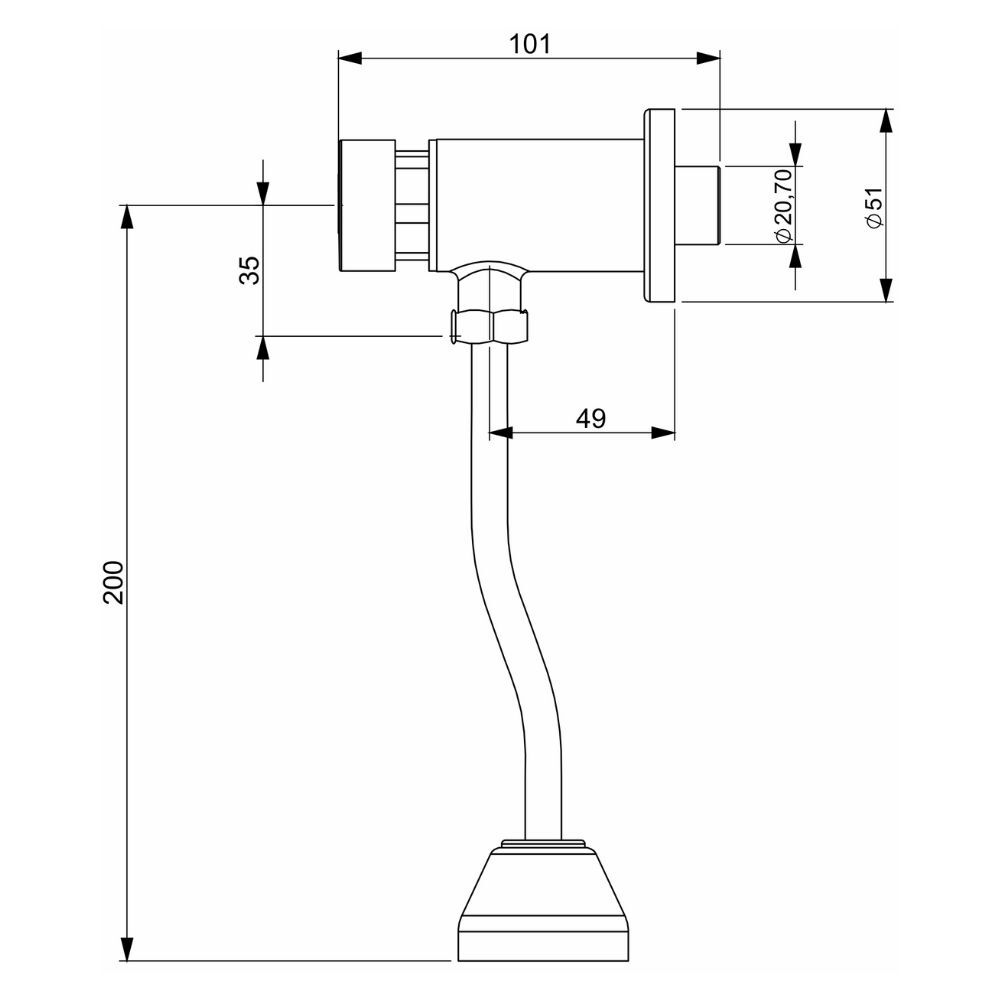 Válvula Automática para Mictório Permatic Perflex
