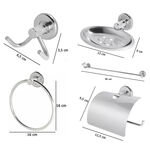 KIT de Acessórios para Banheiro com 5 peças Junior 15300 Inox Leão