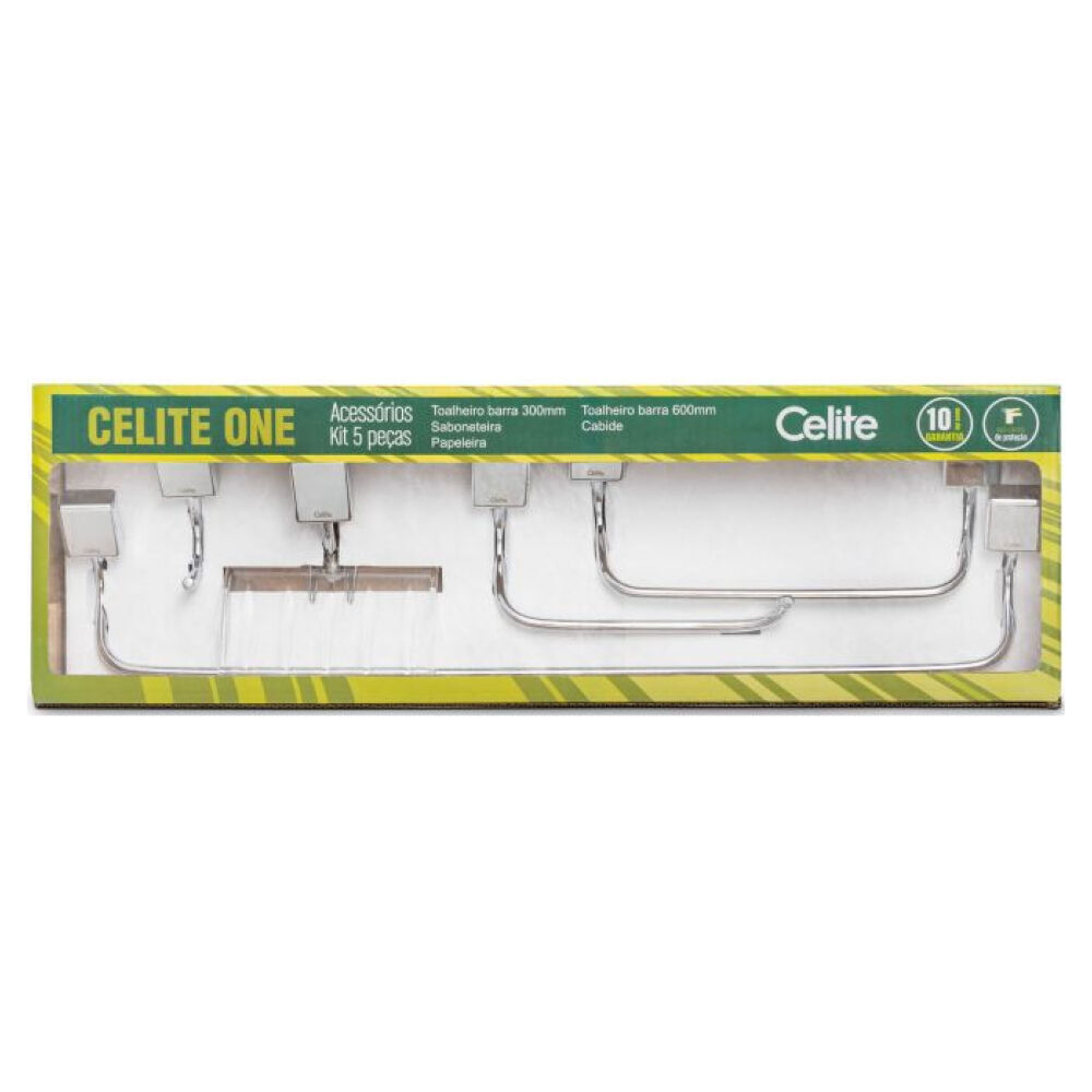 Kit de Acessórios com 5 peças One Cromado Celite