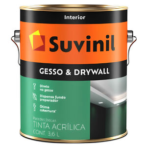 Tinta Acr&iacute;lica Gesso & Drywall Branco Neve 3,6L Suvinil