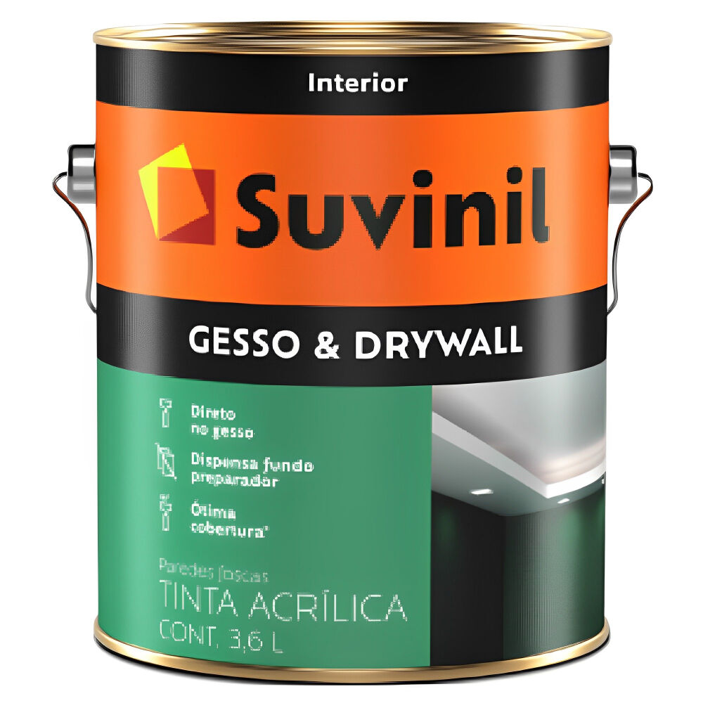 Tinta Acrílica Gesso & Drywall Branco Neve 3,6L Suvinil
