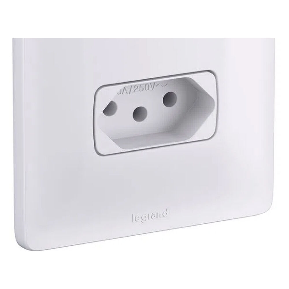 1 Interruptor Simples + 1 Tomada Zeffia 4x2 10A Branco Pial