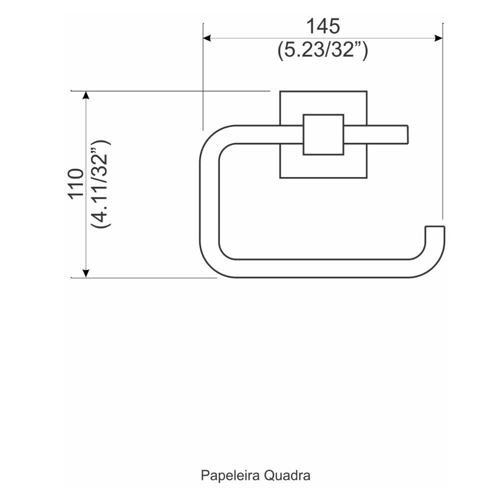 Papeleira Quadra Preto Fosco Perflex