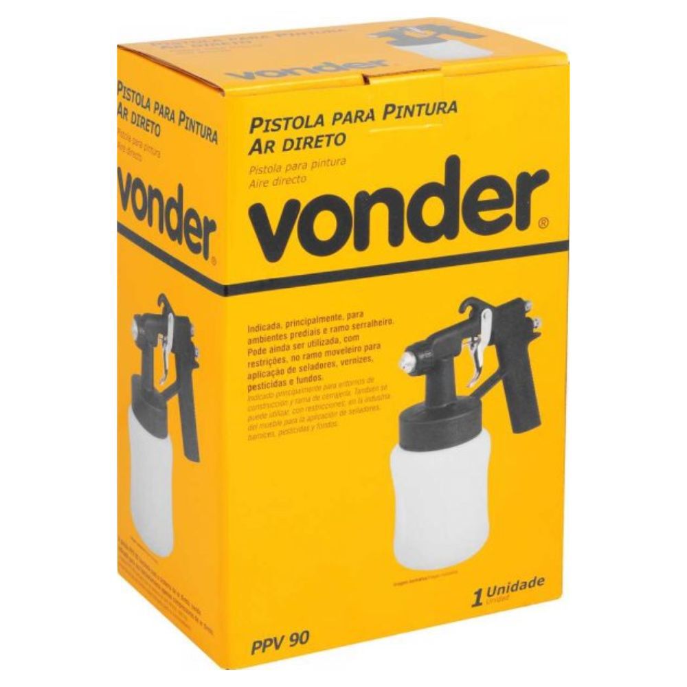 Pistola para Pintura com Caneca Plástica PPV90 Vonder