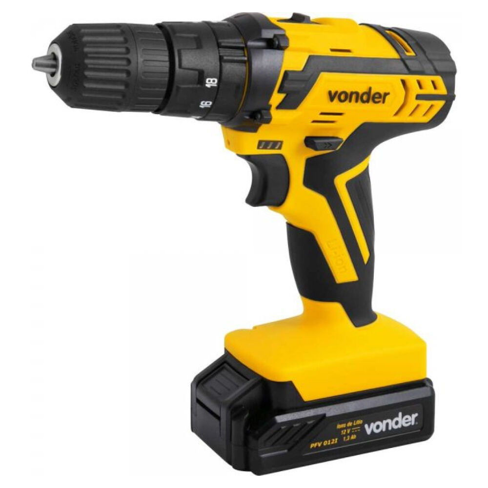 Furadeira Parafusadeira de Impacto PFV012I a Bateria 12V Bivolt com Maleta e Acessórios Vonder