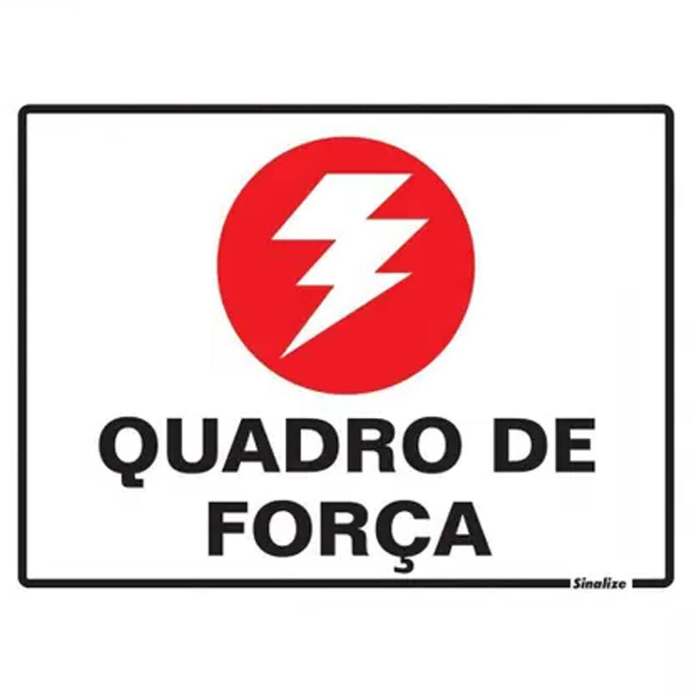 Placa de Sinalização Quadro De Força 15x20cm Sinalize