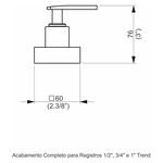 Acabamento Registro Base Fabrimar 1/2" e 3/4" e 1" (Pequeno) Trend Perflex