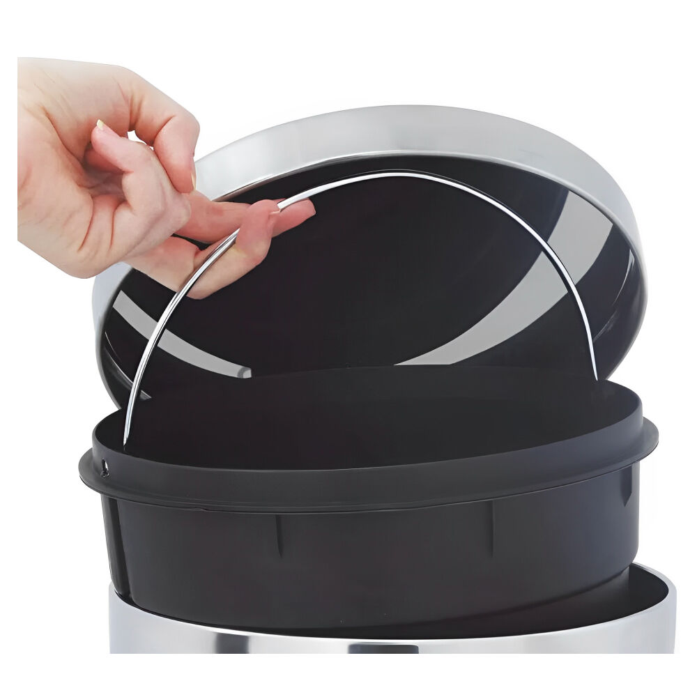 Lixeira Ágata em Aço Inox 5 Litros com Tampa e Pedal MOR