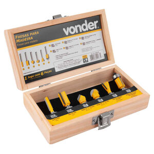 Jogo de Fresas para Madeira com 6 Pe&ccedil;as Vonder