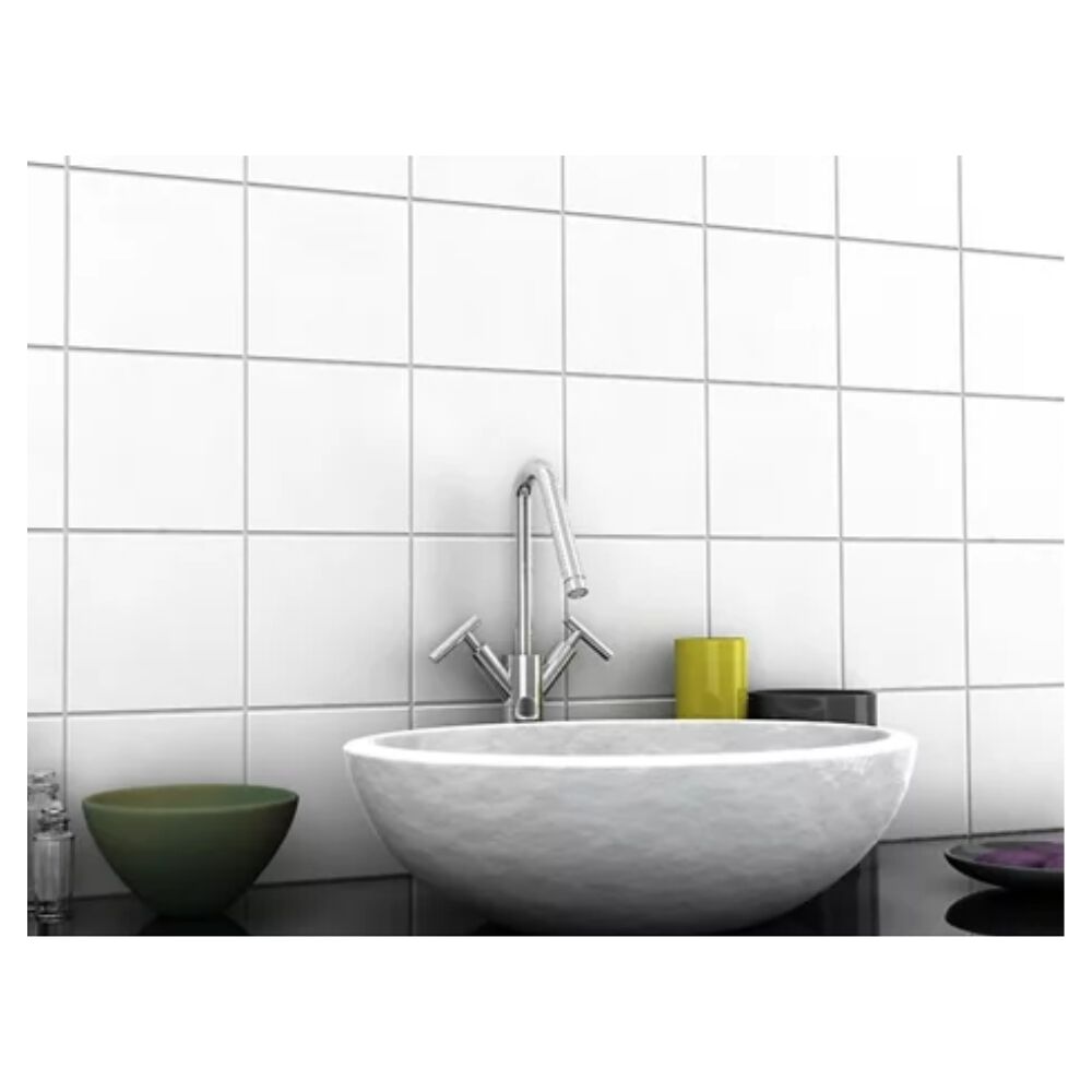 Revestimento Cerâmico Acetinado para Fachada Borda Bold 15x15cm White Ceral (Caixa com 1,00m²)