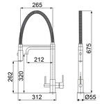 Misturador Monocomando Cozinha Gourmet com Ducha Especial Cromado Lorenzetti