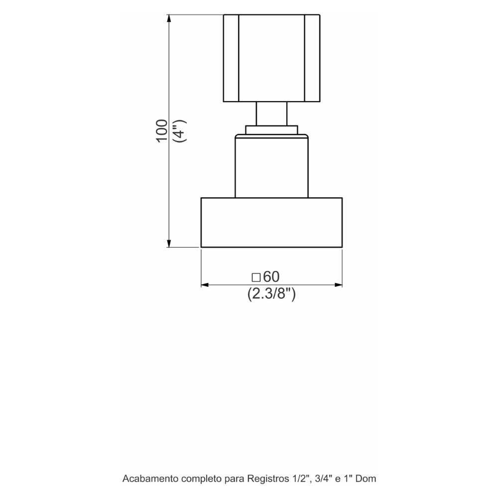 Acabamento Registro Base Deca 1/2" e 3/4" e 1" (Pequeno) Rosé Fosco Color Dom Perflex