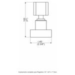 Acabamento Registro Base Deca 1/2" e 3/4" e 1" (Pequeno) Rosé Fosco Color Dom Perflex