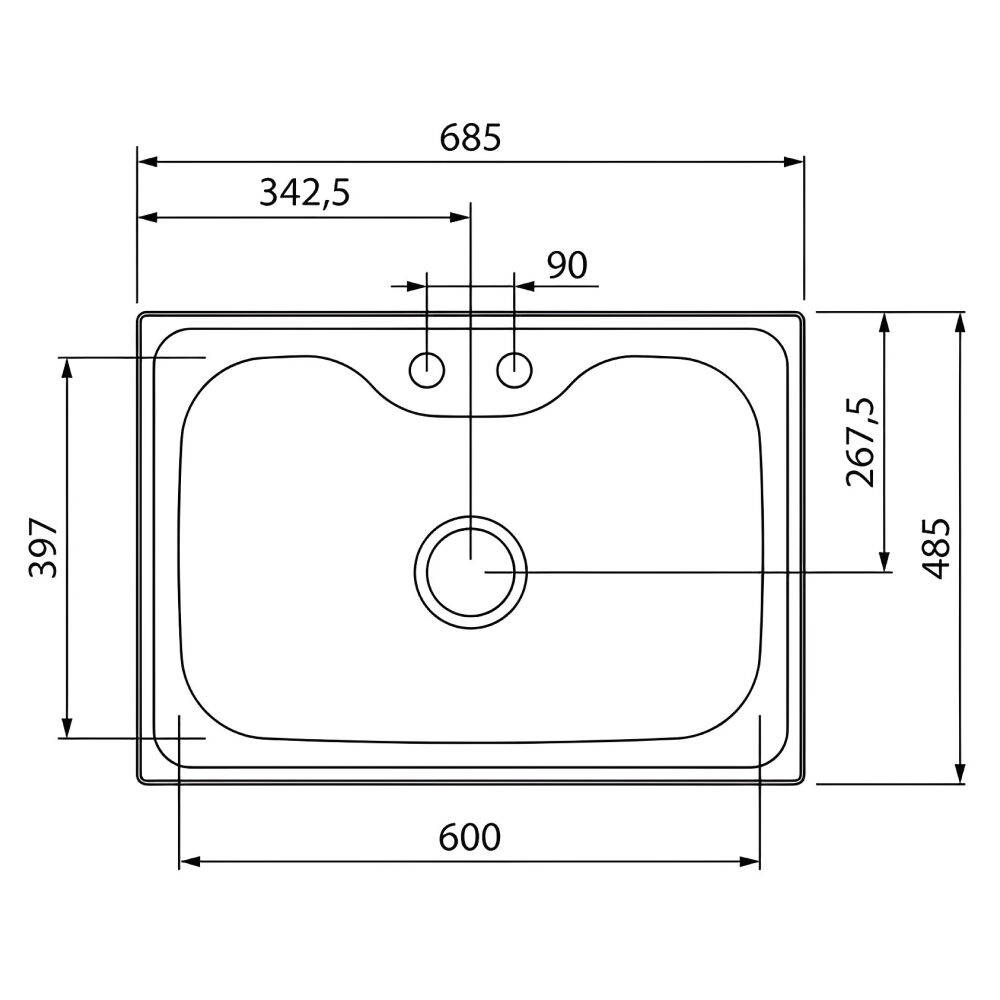 Cuba Morgana 60 FX Undermount em Aço Inox 69 x 49cm Tramontina