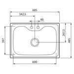 Cuba Morgana 60 FX Undermount em Aço Inox 69 x 49cm Tramontina