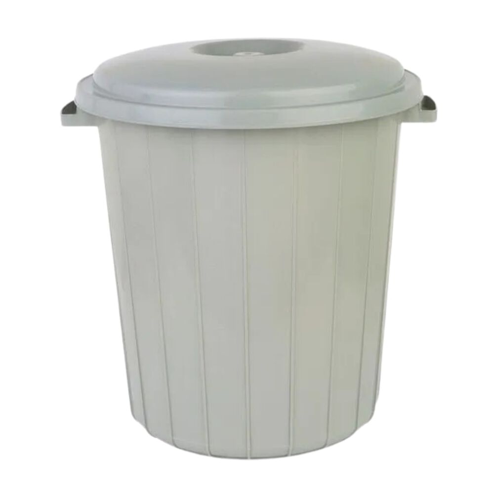 Lixeira Plástica com Tampa Smoke 25L Cinza Casa&Ideia