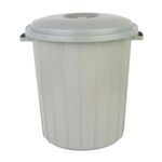 Lixeira Plástica com Tampa Smoke 25L Cinza Casa&Ideia